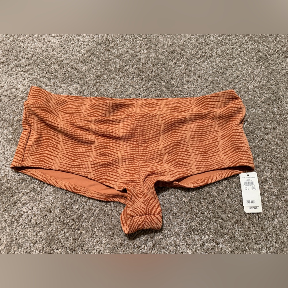 Aerie Rust Textured Bikini Bottom